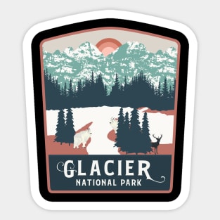 Vintage Retro glacier national park Montana Sticker